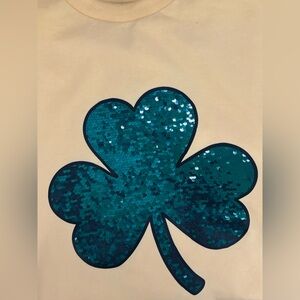 AFTER HOLIDAY NEW size XL Shamrock Sequin Shirt - Yellow and Teal & Green